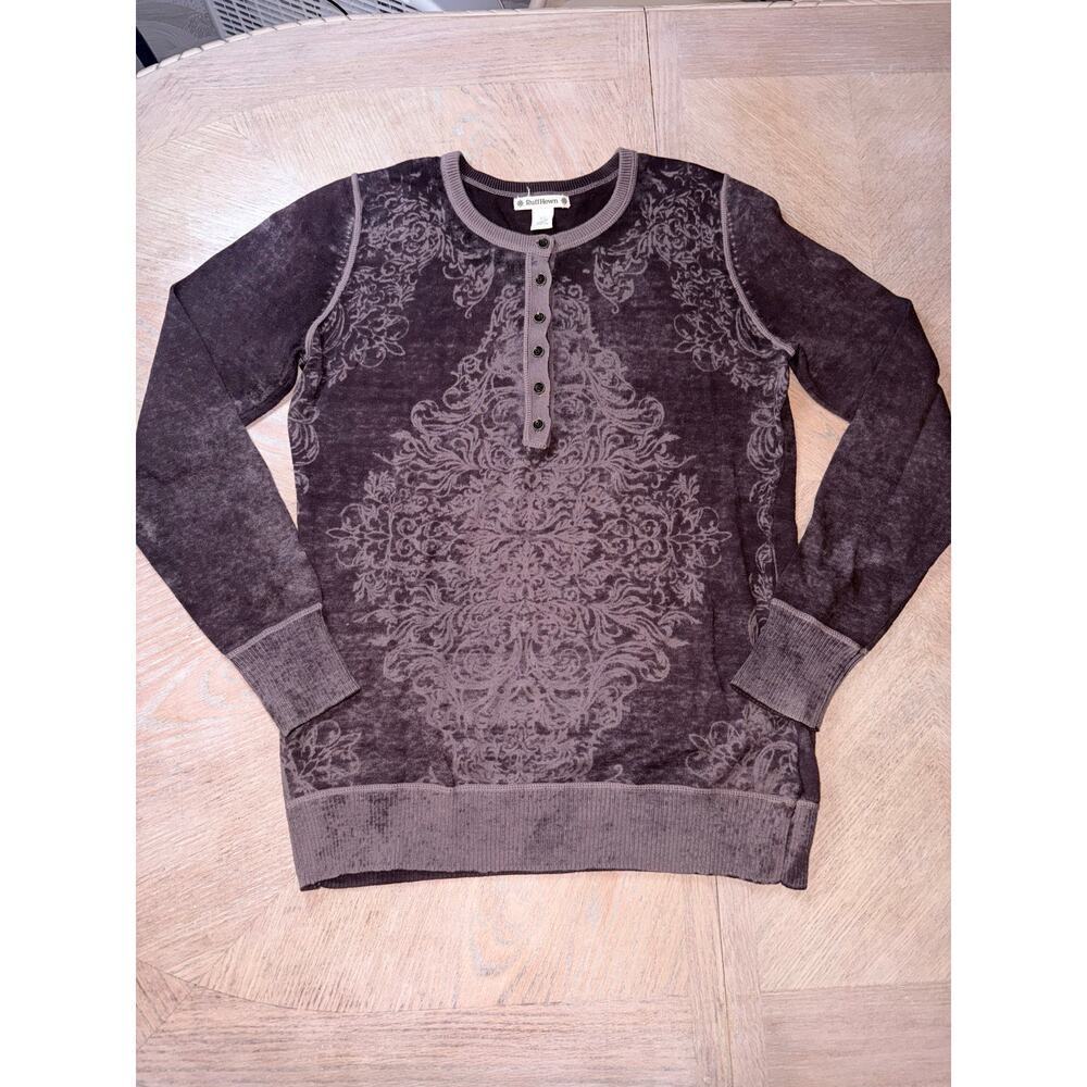 Ruff Hewn brown cotton sweater Henley size medium